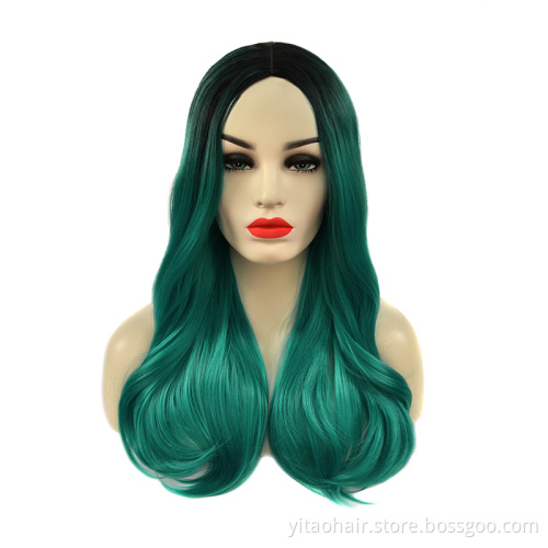 Synthetic Lace Front Hair Wig Blonde Long Straight Razer French Style  Technique Wave Color Small Weight Material Silky Brown